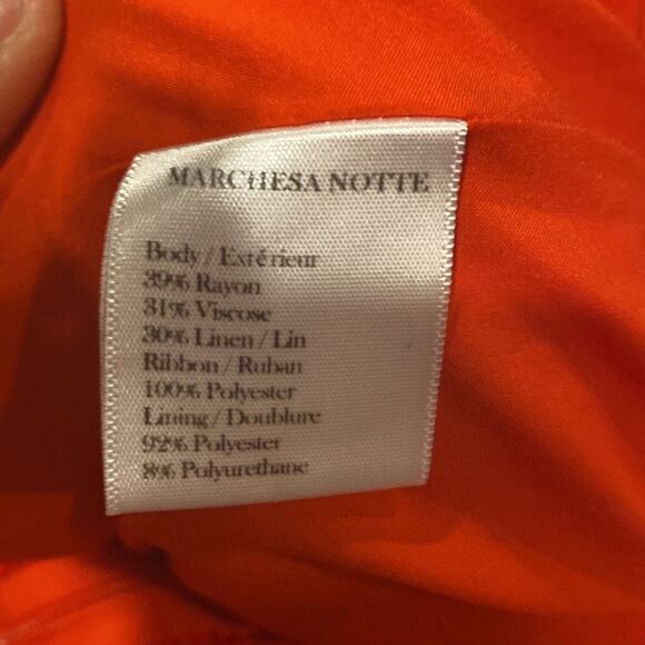 Marchesa Notte Red Tiered Midi Dress - Picture 7 of 13